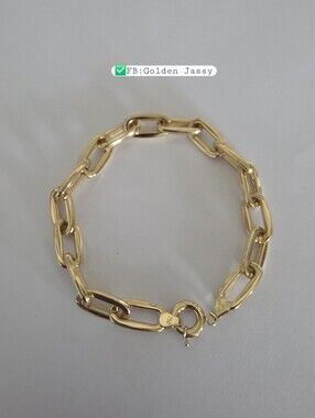18K Real Gold Chunky PaperClip Bracelet